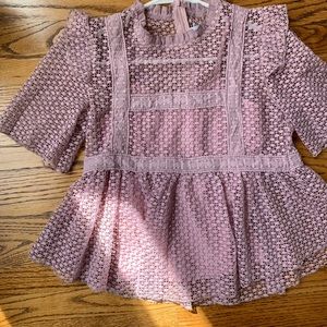 Peblum embroidered top